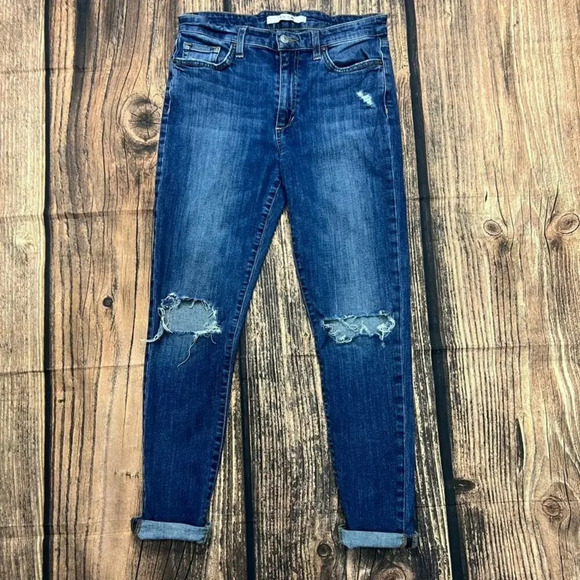 Joe's Jeans Women's High Rise Skinny Ankle‎ Jeans Size 27 Blue Distressed - Picture 1 of 4